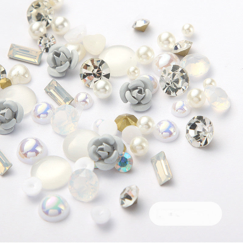 3D Nail Rhinestones Rose Jewelry