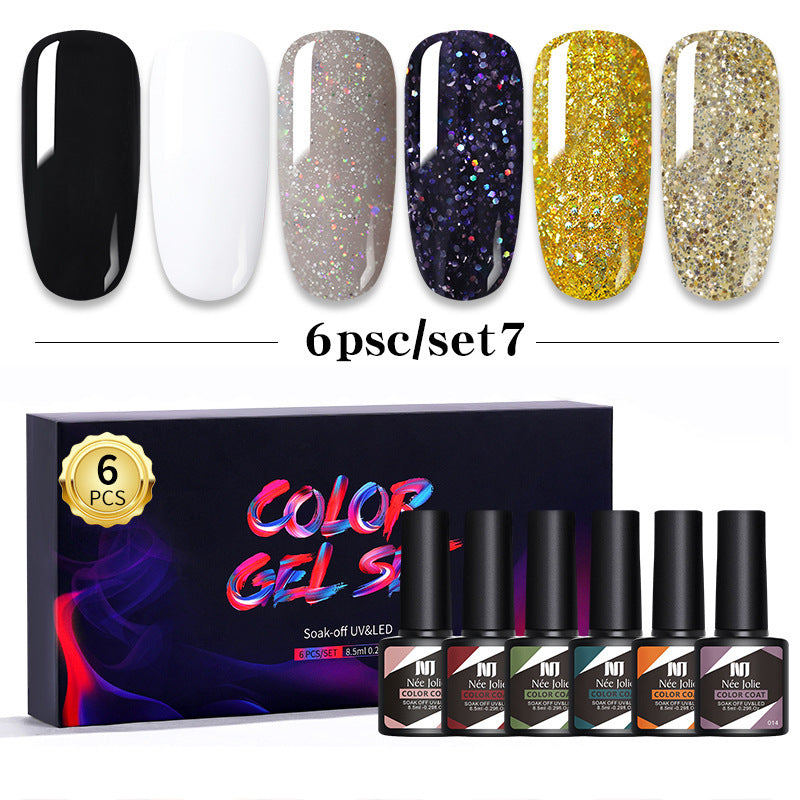 6 Bottles Gel Nail Polish Set