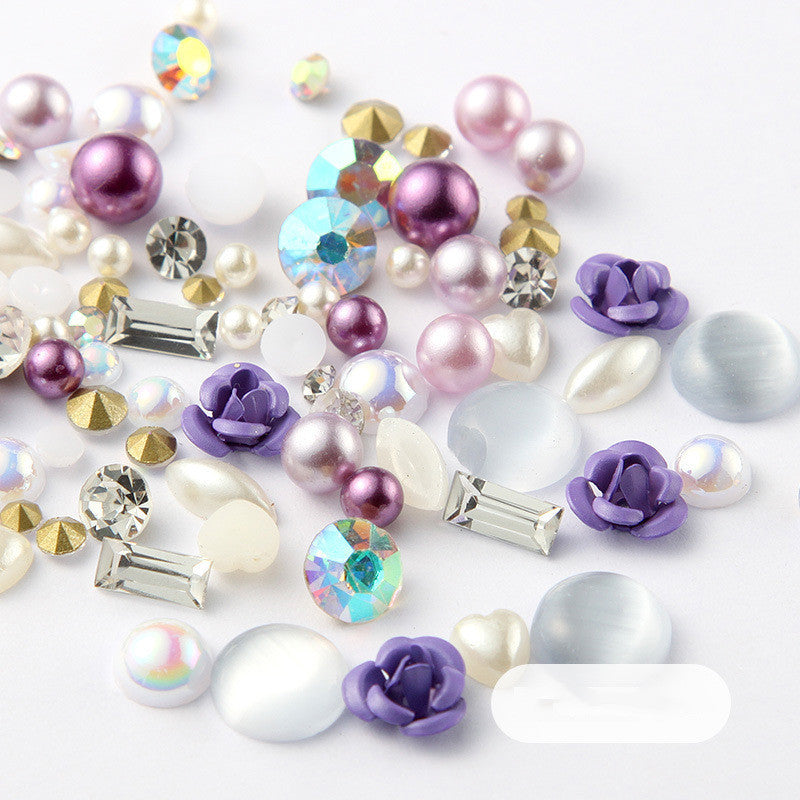 3D Nail Rhinestones Rose Jewelry