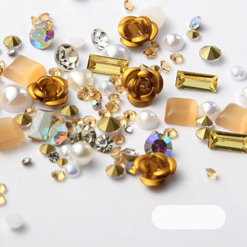 3D Nail Rhinestones Rose Jewelry