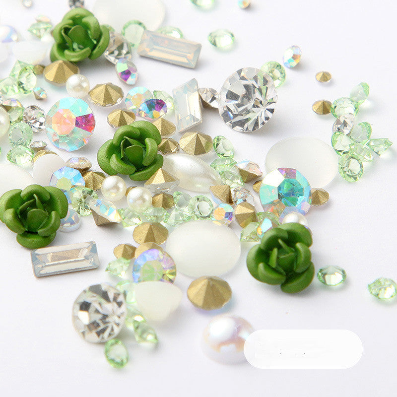 3D Nail Rhinestones Rose Jewelry