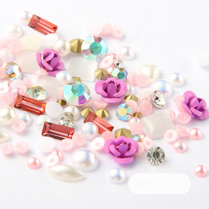 3D Nail Rhinestones Rose Jewelry