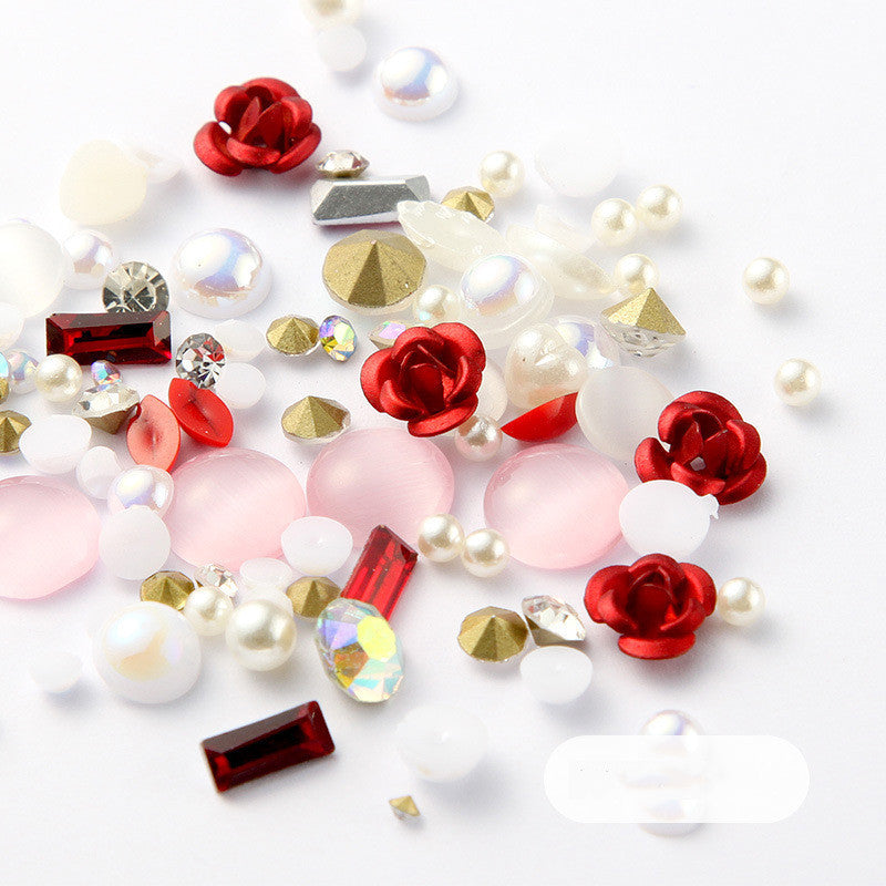 3D Nail Rhinestones Rose Jewelry