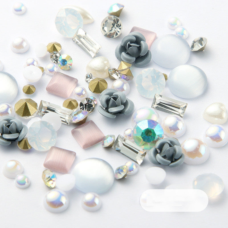 3D Nail Rhinestones Rose Jewelry
