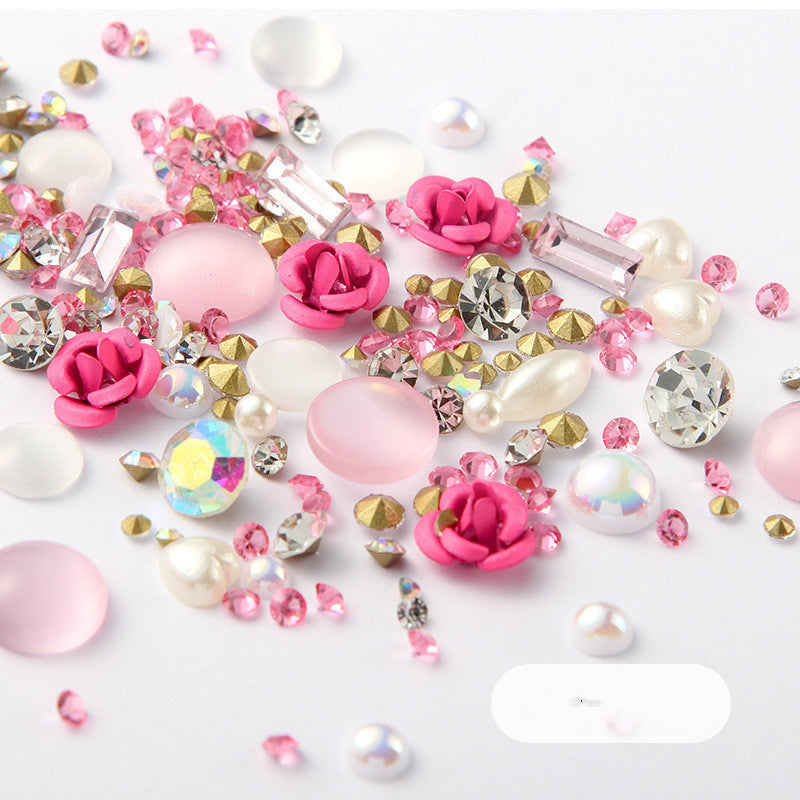 3D Nail Rhinestones Rose Jewelry