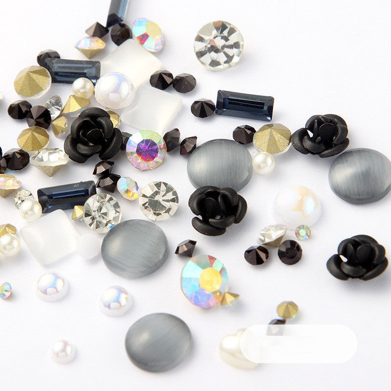 3D Nail Rhinestones Rose Jewelry