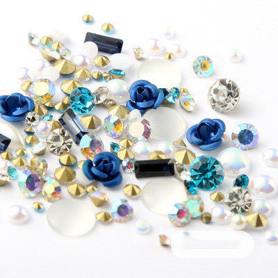 3D Nail Rhinestones Rose Jewelry