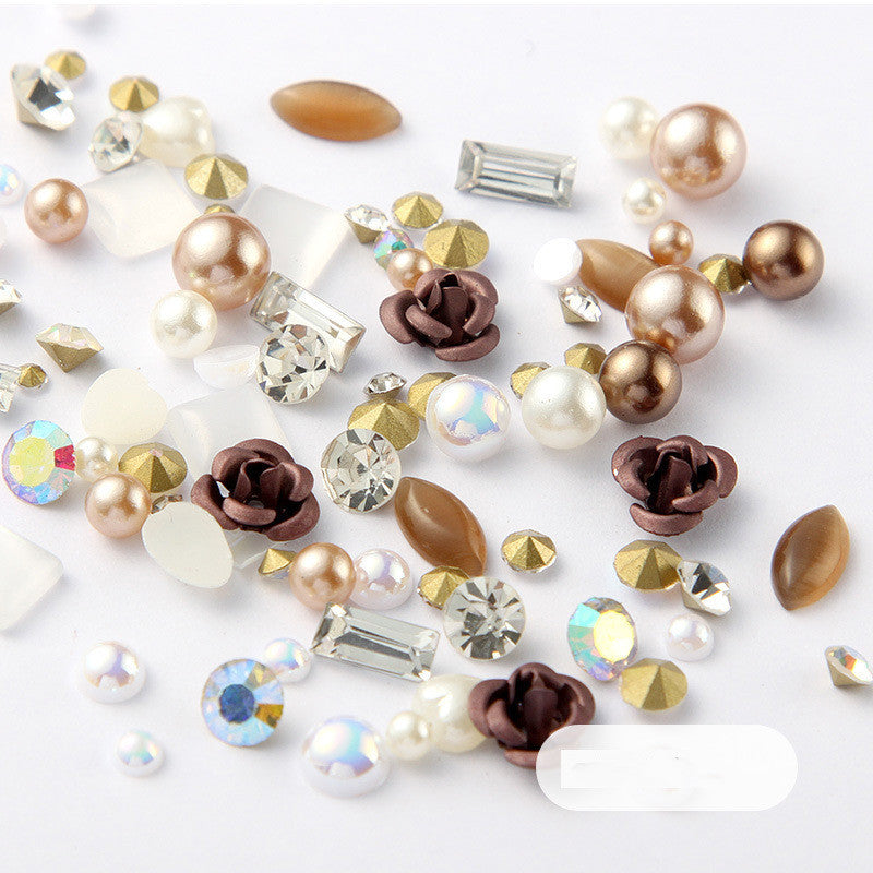 3D Nail Rhinestones Rose Jewelry