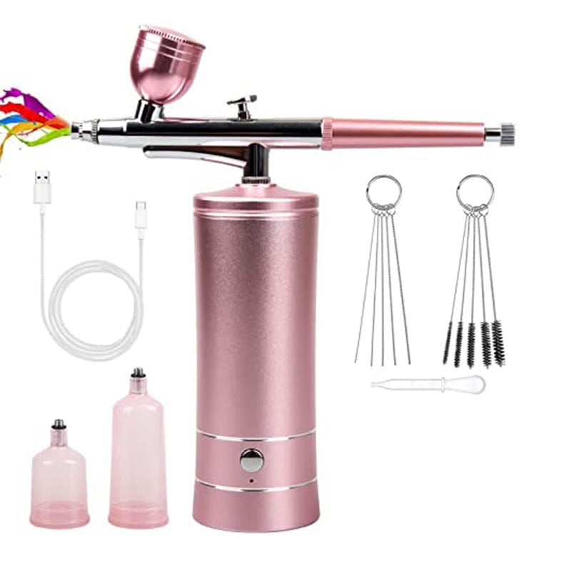 Air Compressor Kit Electric Spray Gun Beauty Nail Art Painting Spraying Oxygen Injection Skin Spray
