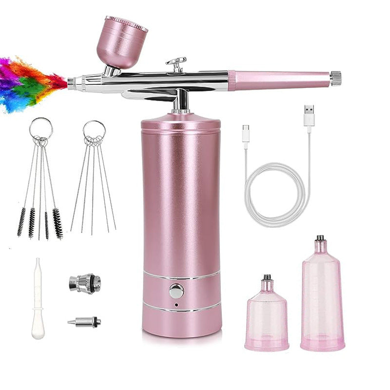 Air Compressor Kit Electric Spray Gun Beauty Nail Art Painting Spraying Oxygen Injection Skin Spray